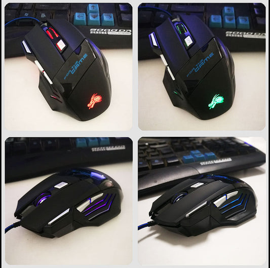 Cool 7-button Colorful Glowing USB Gaming Mouse from elexor store