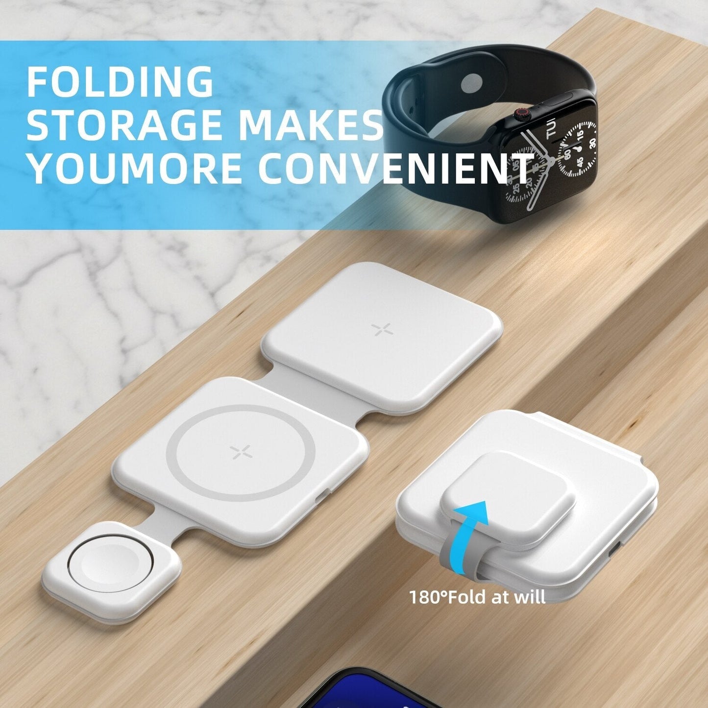 3 In 1 Magnetic Foldable Wireless Charger from everyvolt store