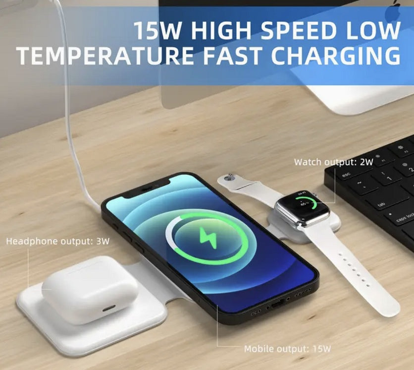 3 In 1 Magnetic Foldable Wireless Charger from everyvolt store