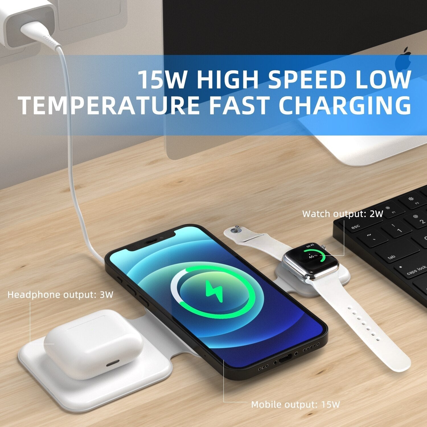3 In 1 Magnetic Foldable Wireless Charger from everyvolt store