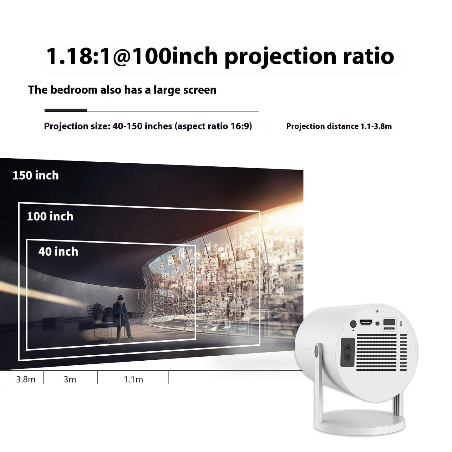 Portable Projector Small Straight Projector from everyvolt store.